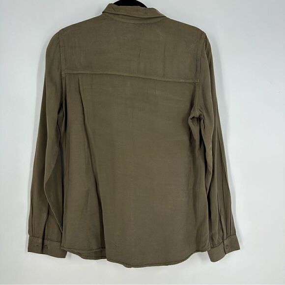FAME FOREVER Women’s Olive Brown Button Down Long Sleeve Top Sz L - Picture 4 of 8
